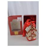 Christmas Winter Greetings Rustic Birdhouse Ornament, Made in Germany