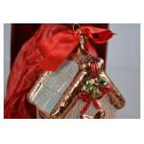 Christmas Winter Greetings Rustic Birdhouse Ornament, Made in Germany