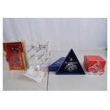 Crystal Christmas Ornament Lot: Swarovski, Orrefors, Princess House, Gorham