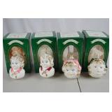 4 Lauscha Glas Creation Glass Child Bust Christmas Ornaments NIB