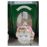 4 Lauscha Glas Creation Glass Child Bust Christmas Ornaments NIB