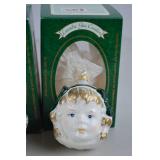 4 Lauscha Glas Creation Glass Child Bust Christmas Ornaments NIB