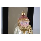 Christopher Radko Santa Glass Christmas Ornament with Strawberry Base, Boxed