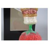 Christopher Radko Santa Glass Christmas Ornament with Strawberry Base, Boxed