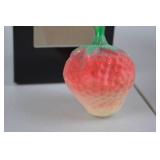 Christopher Radko Santa Glass Christmas Ornament with Strawberry Base, Boxed
