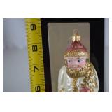 Christopher Radko Santa Glass Christmas Ornament with Strawberry Base, Boxed