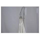 9-Piece Pearlized Glass Icicle Christmas Ornaments, 11-Inch