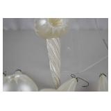 9-Piece Pearlized Glass Icicle Christmas Ornaments, 11-Inch