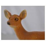 Set of 3 Flocked Deer Figurines - Buck, Doe, and Fawn