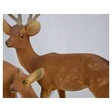 Set of 3 Flocked Deer Figurines - Buck, Doe, and Fawn
