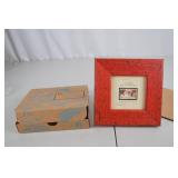 Framed Santa Claus Stamp Art with Holiday Quote