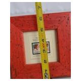 Framed Santa Claus Stamp Art with Holiday Quote