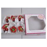Set of 6 Kurt S. Adler Sweet Shoppe Strawberry Ornaments in Box
