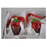 Set of 6 Kurt S. Adler Sweet Shoppe Strawberry Ornaments in Box