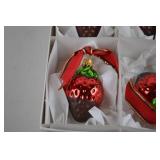 Set of 6 Kurt S. Adler Sweet Shoppe Strawberry Ornaments in Box