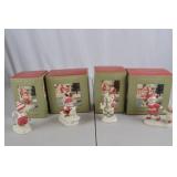 Department 56 Holly Lane Simple Traditions Christmas Figurines (4) with Boxes