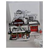 Dept 56 Snow Village Harley-Davidson Motorcycle Shop Handpainted Ceramic