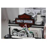 Dept 56 Snow Village Harley-Davidson Motorcycle Shop Handpainted Ceramic