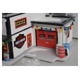 Dept 56 Snow Village Harley-Davidson Motorcycle Shop Handpainted Ceramic