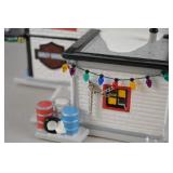 Dept 56 Snow Village Harley-Davidson Motorcycle Shop Handpainted Ceramic