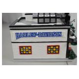 Dept 56 Snow Village Harley-Davidson Motorcycle Shop Handpainted Ceramic