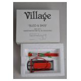 Department 56 Holiday Village Accessories: Brite Lites, Lamplighter, Bench, Sled & Fence