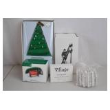 Department 56 Holiday Village Accessories: Brite Lites, Lamplighter, Bench, Sled & Fence