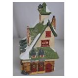 Dept 56 Heritage Village North Pole Series Reindeer Barn with Holly Tree
