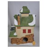 Dept 56 Heritage Village North Pole Series Reindeer Barn with Holly Tree