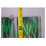 Pair of Village Winter Birch Tree Home Decor Accents in Box