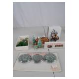Department 56 Christmas Village Accessories Lot: Trees, Garlands, Figurines