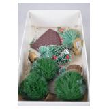 Department 56 Christmas Village Accessories Lot: Trees, Garlands, Figurines