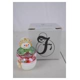 Fenton Hand-Painted "Let It Snow" Snowman Figure with Box