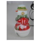 Fenton Hand Painted Snowman Figurine with Box