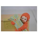 Jenny Nystrom Handpainted Porcelain Figurine Child with Gift Box