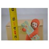 Jenny Nystrom Handpainted Porcelain Figurine Child with Gift Box