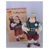 Golfing Santa Christmas Figurine with Box