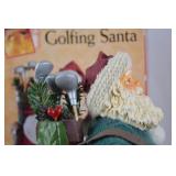 Golfing Santa Christmas Figurine with Box