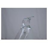Pair of Glass Penguin Figurines, Frosted and Clear