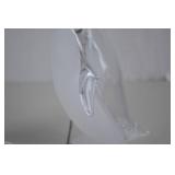 Pair of Glass Penguin Figurines, Frosted and Clear