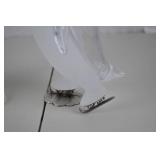 Pair of Glass Penguin Figurines, Frosted and Clear