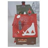Painted Ceramic Village Houses with Snow, 9 inch