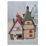 Painted Ceramic Village Houses with Snow, 9 inch