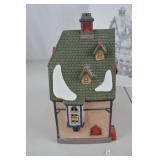 Painted Ceramic Village Houses with Snow, 9 inch