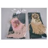 Beaded Miniature Purse Lot with Fringe and Floral Decoration