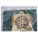 Beaded Miniature Purse Lot with Fringe and Floral Decoration