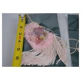 Beaded Miniature Purse Lot with Fringe and Floral Decoration