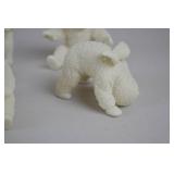 Set of 5 Snow Baby Figurines White Textured Porcelain