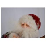 Christmas Santa and Polar Bear Plush Decor Figurine, 13 in.