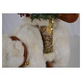 Christmas Santa and Polar Bear Plush Decor Figurine, 13 in.